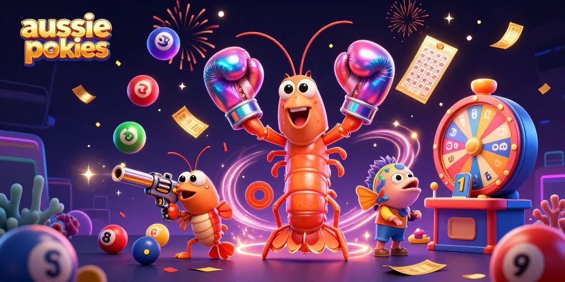 Engage with aussie online pokies in a vibrant 3D scene full of action and festive elements.