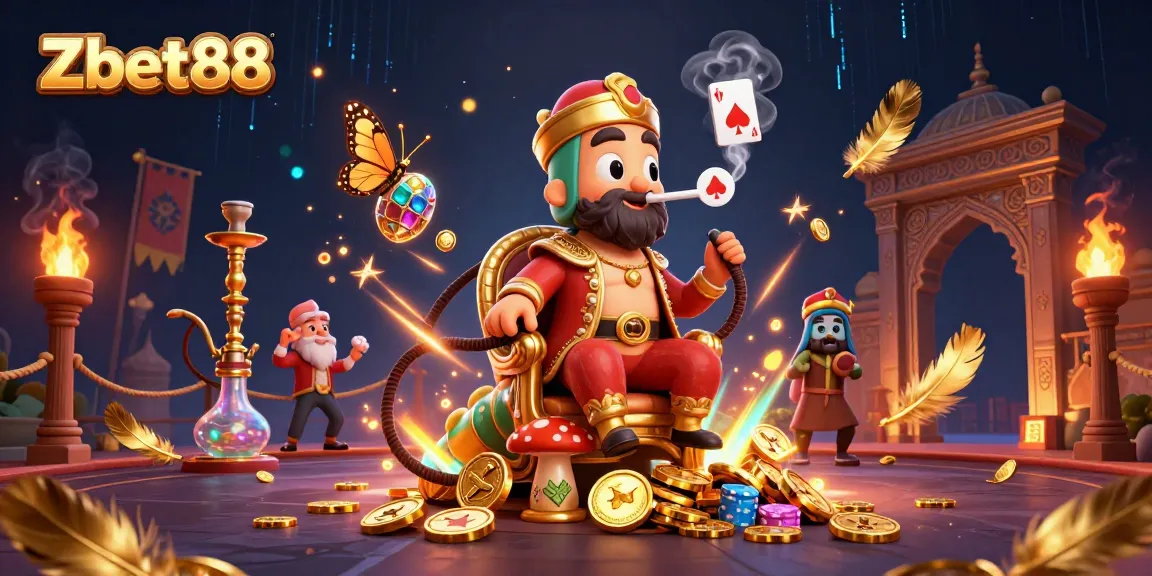 Zbet88 offers captivating gaming experiences with vibrant casino-themed 3D illustration.