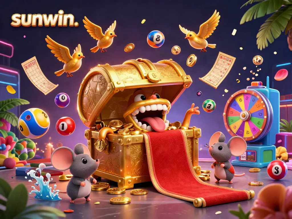 Engage in sunwin. interactive gaming experience with colorful lottery balls and treasures.