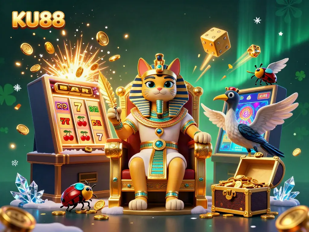 Maximize winnings with KU88, an exciting jackpot scene featuring vibrant casino elements