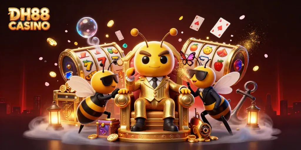 Win big at DH88 CASINO with bumblebee mob boss and thrilling slot games in a magical setting.